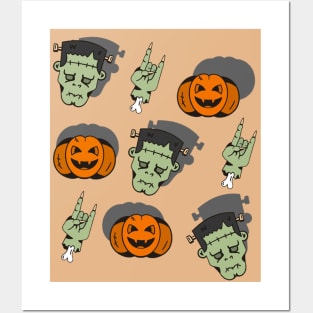 Cute Frankenstein, Frankenstein Monster, Frankly Funny Gifts, Halloween frankenstein Gift Posters and Art